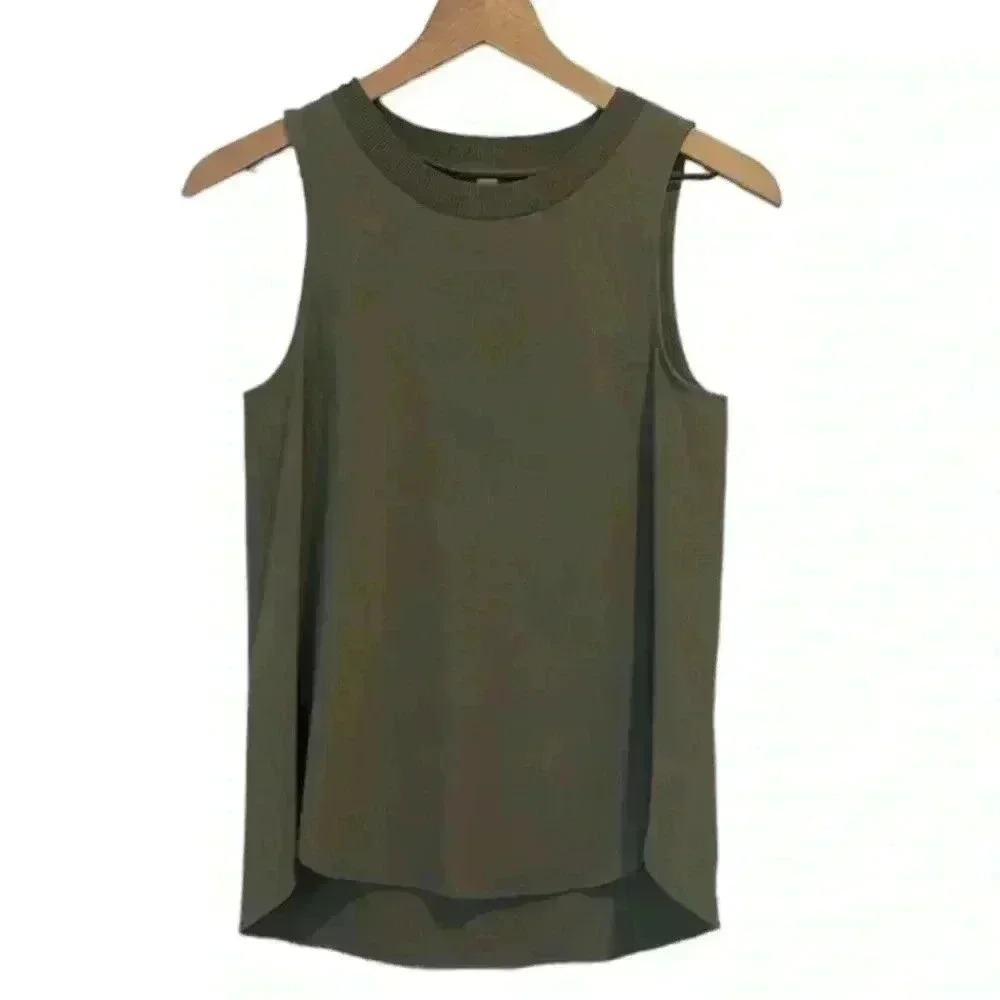 ATHLETA Zephyr Tank Top Laurel Olive Green | Size XXS, Crew Neck, Relaxed Fit - Picture 3 of 11